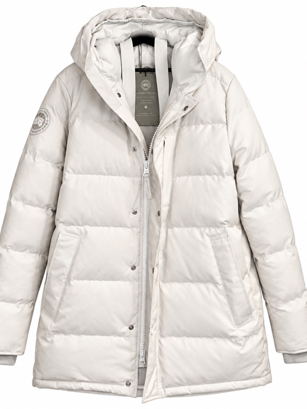 Canada Goose Men White Padded Hooded Parka